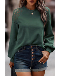 Thumbnail for Azura Exchange Lace Textured Long Sleeve Pullover - L