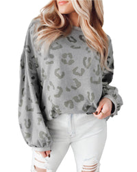 Thumbnail for Azura Exchange Leopard Animal Print Drop Shoulder Casual Top - L