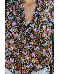 Thumbnail for Azura Exchange Floral Print Ruffled Bubble Sleeve Shirt - L