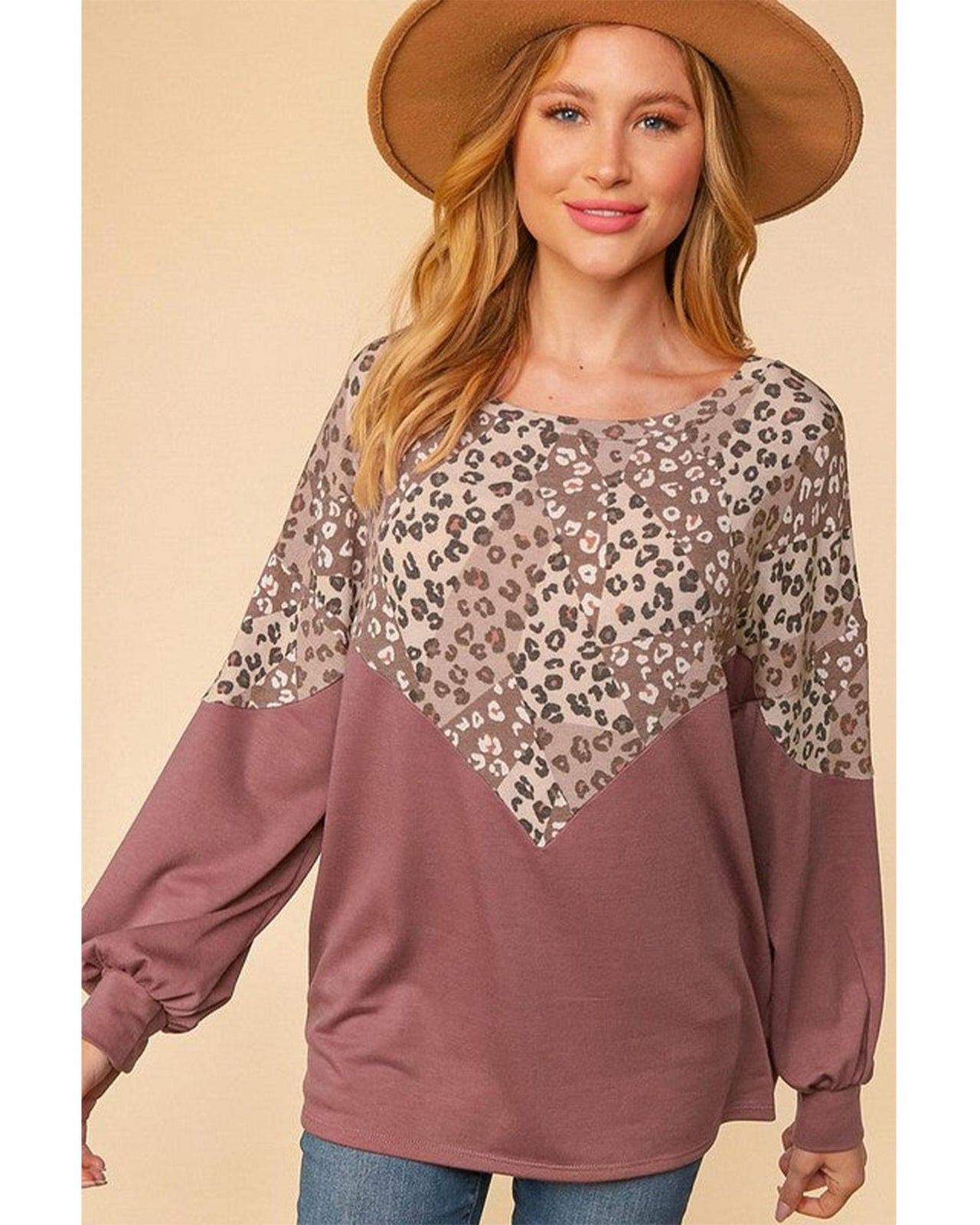 Azura Exchange Animal Print Patchwork Top - S