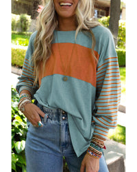 Thumbnail for Azura Exchange Striped Bishop Sleeve Top - 2XL