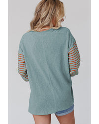 Thumbnail for Azura Exchange Striped Bishop Sleeve Top - 2XL