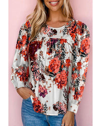 Thumbnail for Azura Exchange Retro Floral Long Sleeve Blouse - L