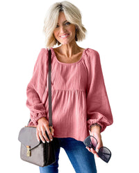 Thumbnail for Azura Exchange Textured Bubble Sleeve Blouse - L