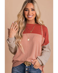 Thumbnail for Azura Exchange Long Sleeve Ribbed Loose Top - 2XL