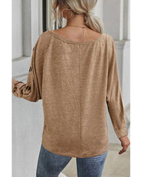 Thumbnail for Azura Exchange Button Decor Dolman Sleeve Top - L