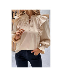 Thumbnail for Azura Exchange Ruffled Bubble Sleeve Blouse - L