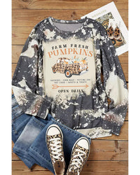 Thumbnail for Azura Exchange Graphic Bleached Top with  Farm Fresh Pumpkins - L