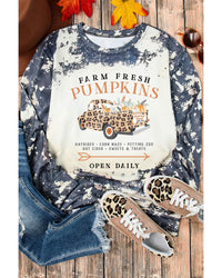 Thumbnail for Azura Exchange Graphic Bleached Top with  Farm Fresh Pumpkins - L