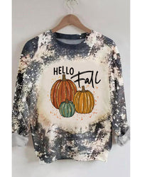 Thumbnail for Azura Exchange Hello Fall Pumpkin Graphic Tie Dye Long Sleeve Top - M