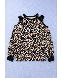 Thumbnail for Azura Exchange Cold Shoulder Leopard Top - L