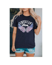 Thumbnail for Azura Exchange American Woman Eagle Wing Flag Graphic Tee - 2XL