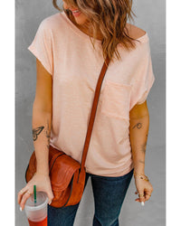 Thumbnail for Azura Exchange Pocketed Tee with Side Slits - L