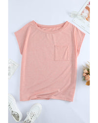 Thumbnail for Azura Exchange Pocketed Tee with Side Slits - L