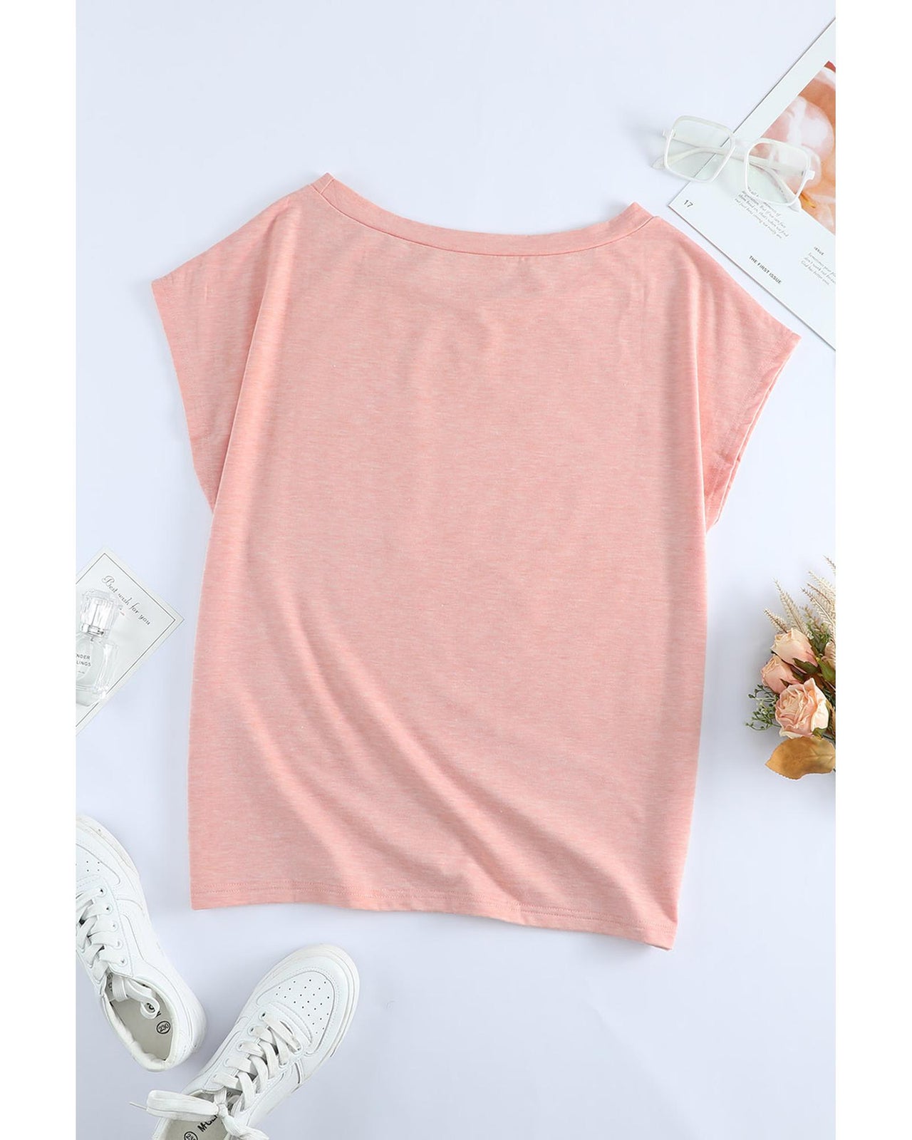 Azura Exchange Pocketed Tee with Side Slits - S