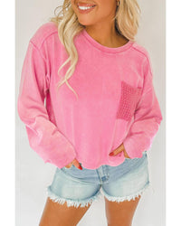 Thumbnail for Azura Exchange Lace Patch Pocket Long Sleeve T-shirt - 2XL