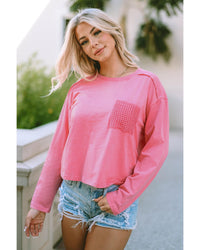 Thumbnail for Azura Exchange Lace Patch Pocket Long Sleeve T-shirt - 2XL