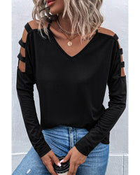 Thumbnail for Azura Exchange Cold Shoulder Cut Out Long Sleeve Top - L