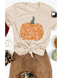 Thumbnail for Azura Exchange Floral Pumpkin Graphic Tee - XL