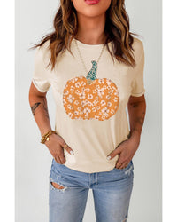 Thumbnail for Azura Exchange Floral Pumpkin Graphic Tee - XL