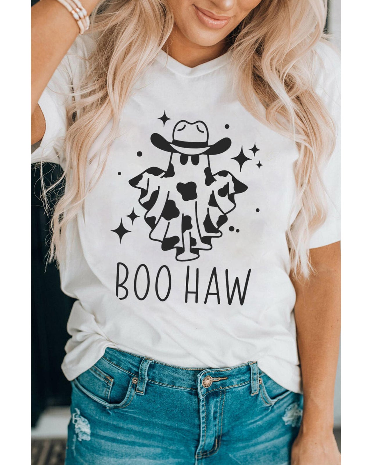 Azura Exchange BOO HAW Graphic Crew Neck Tee - XL