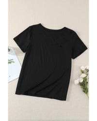 Thumbnail for Azura Exchange Mixed Cotton Crew Neck T-Shirt with Holes - L