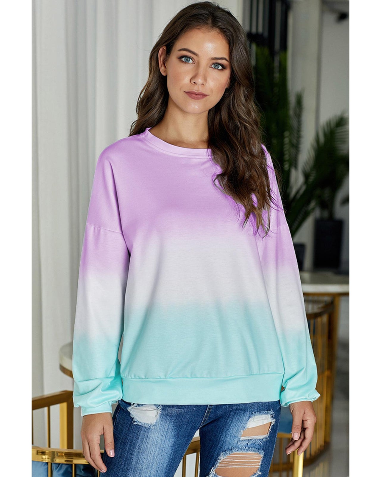 Azura Exchange Color Block Tie Dye Pullover Sweatshirt - 2XL