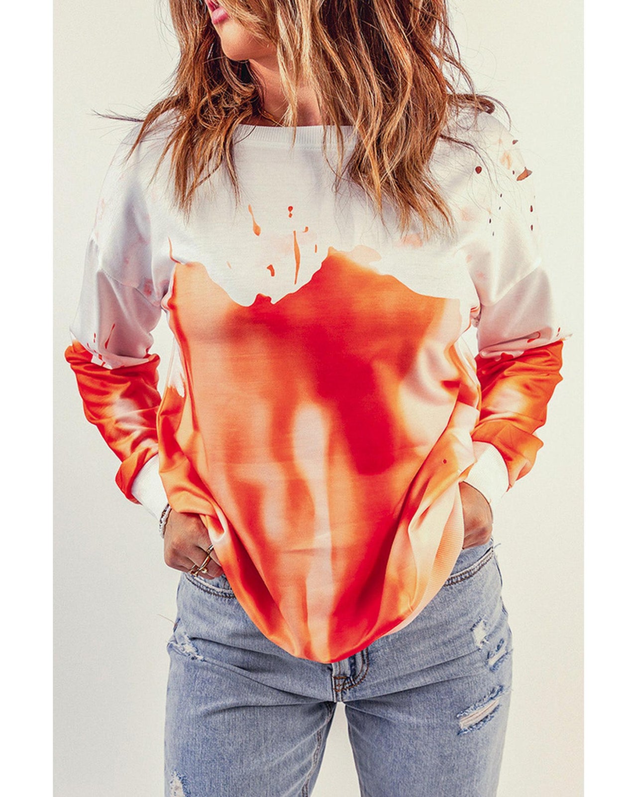 Azura Exchange Oversized Tie-dye Print Sweatshirt - L