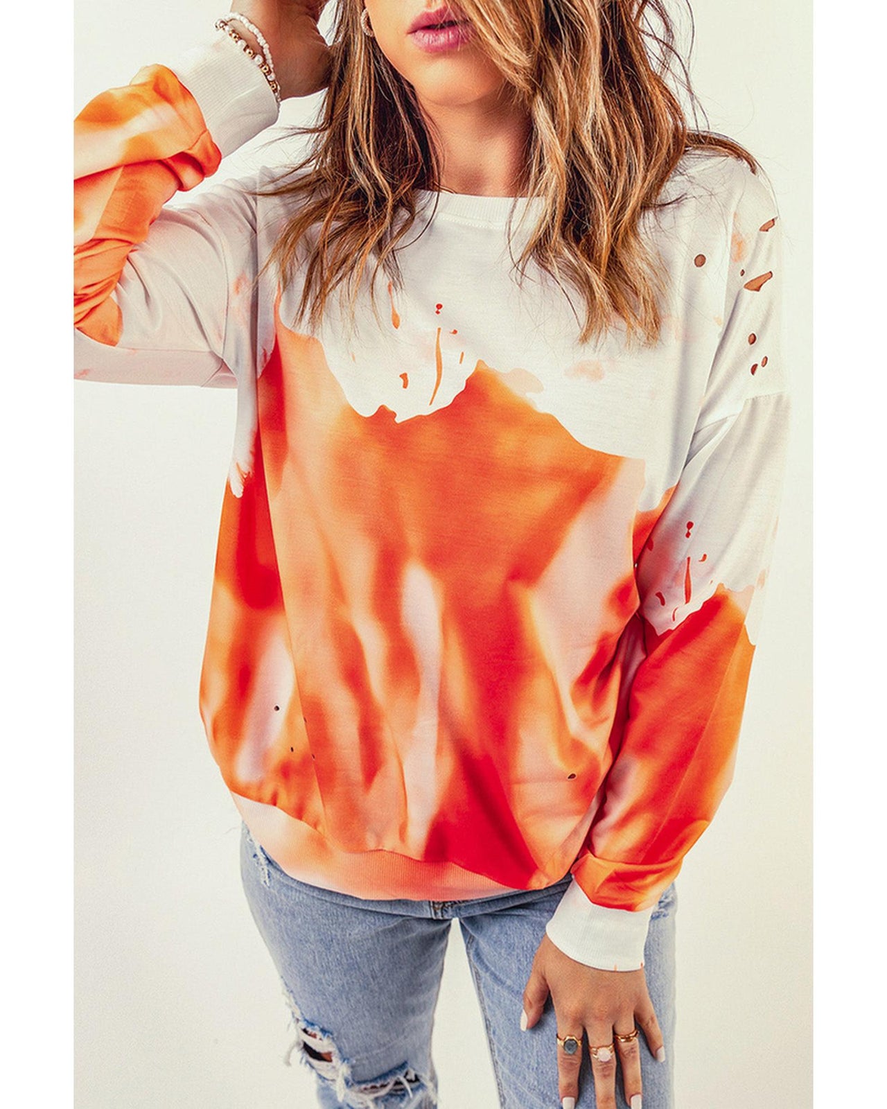 Azura Exchange Oversized Tie-dye Print Sweatshirt - L