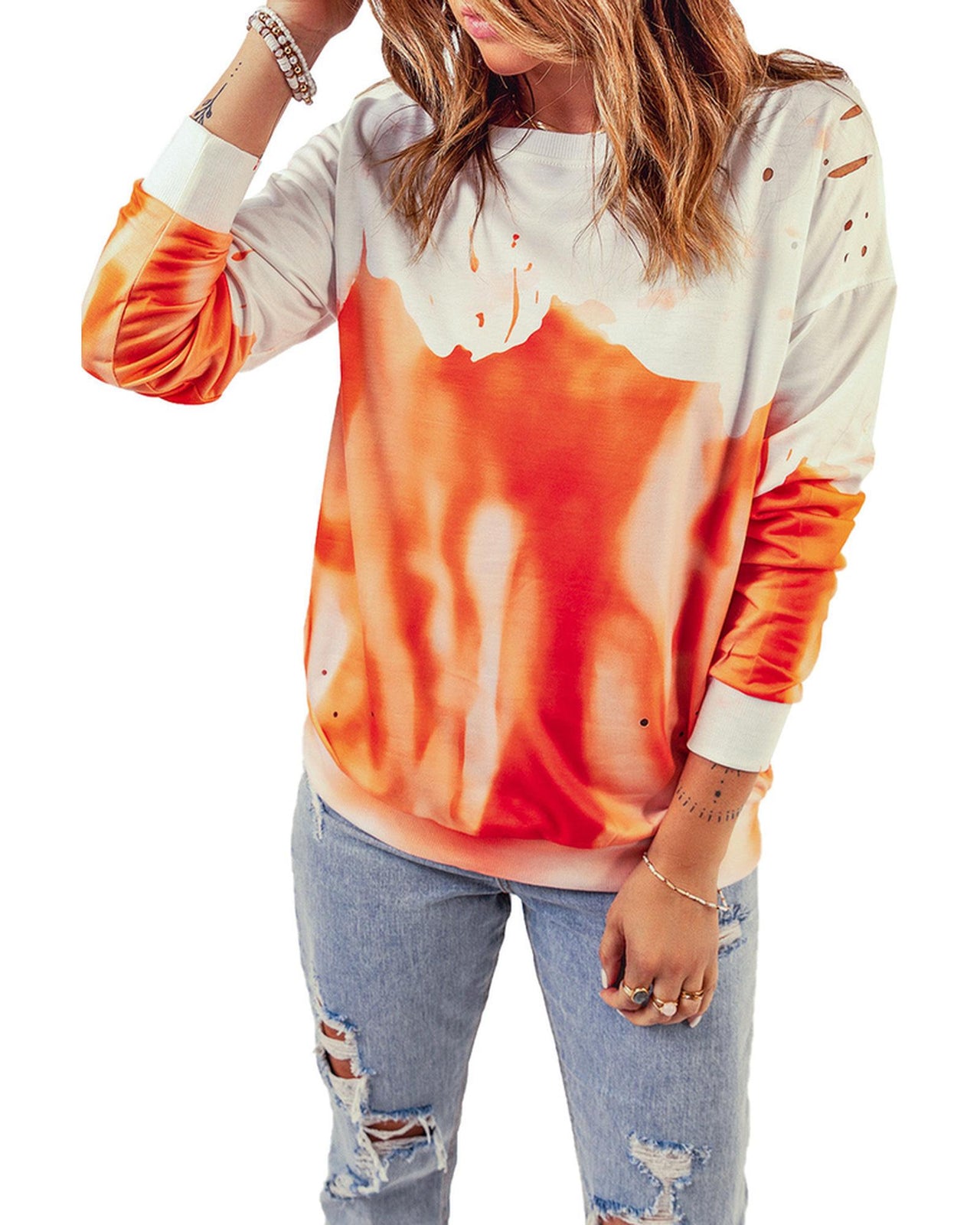 Azura Exchange Oversized Tie-dye Print Sweatshirt - L