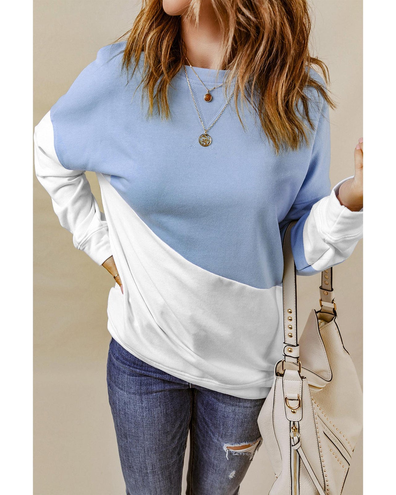 Azura Exchange Patchwork Dropped Shoulder Sweatshirt - L