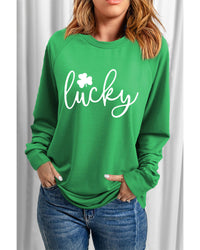 Thumbnail for Azura Exchange Lucky Clover Print Graphic Sweatshirt - L