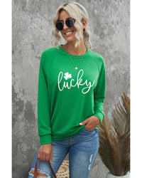 Thumbnail for Azura Exchange Lucky Clover Print Graphic Sweatshirt - L