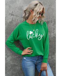 Thumbnail for Azura Exchange Lucky Clover Print Graphic Sweatshirt - L