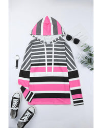 Thumbnail for Azura Exchange Striped Drawstring Hoodie - M