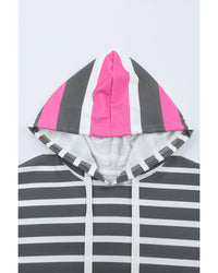 Thumbnail for Azura Exchange Striped Drawstring Hoodie - M