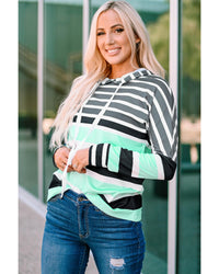 Thumbnail for Azura Exchange Striped Drawstring Long Sleeve Hoodie - 2XL