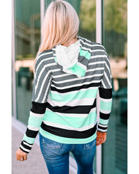 Thumbnail for Azura Exchange Striped Drawstring Long Sleeve Hoodie - 2XL