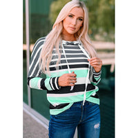 Thumbnail for Azura Exchange Striped Drawstring Long Sleeve Hoodie - 2XL