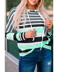 Thumbnail for Azura Exchange Striped Drawstring Long Sleeve Hoodie - 2XL