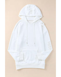 Thumbnail for Azura Exchange Ripped Hooded Sweatshirt with Kangaroo Pocket - 2XL