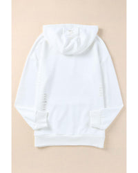 Thumbnail for Azura Exchange Ripped Hooded Sweatshirt with Kangaroo Pocket - L