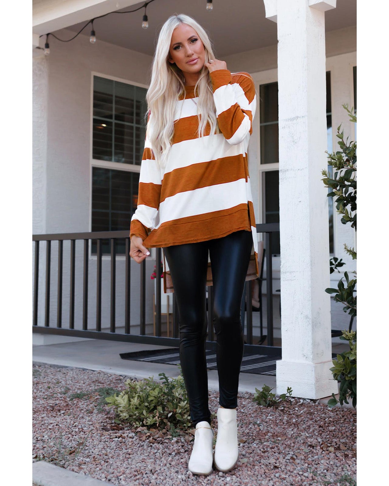 Azura Exchange Drop Shoulder Striped Sweatshirt - 2XL