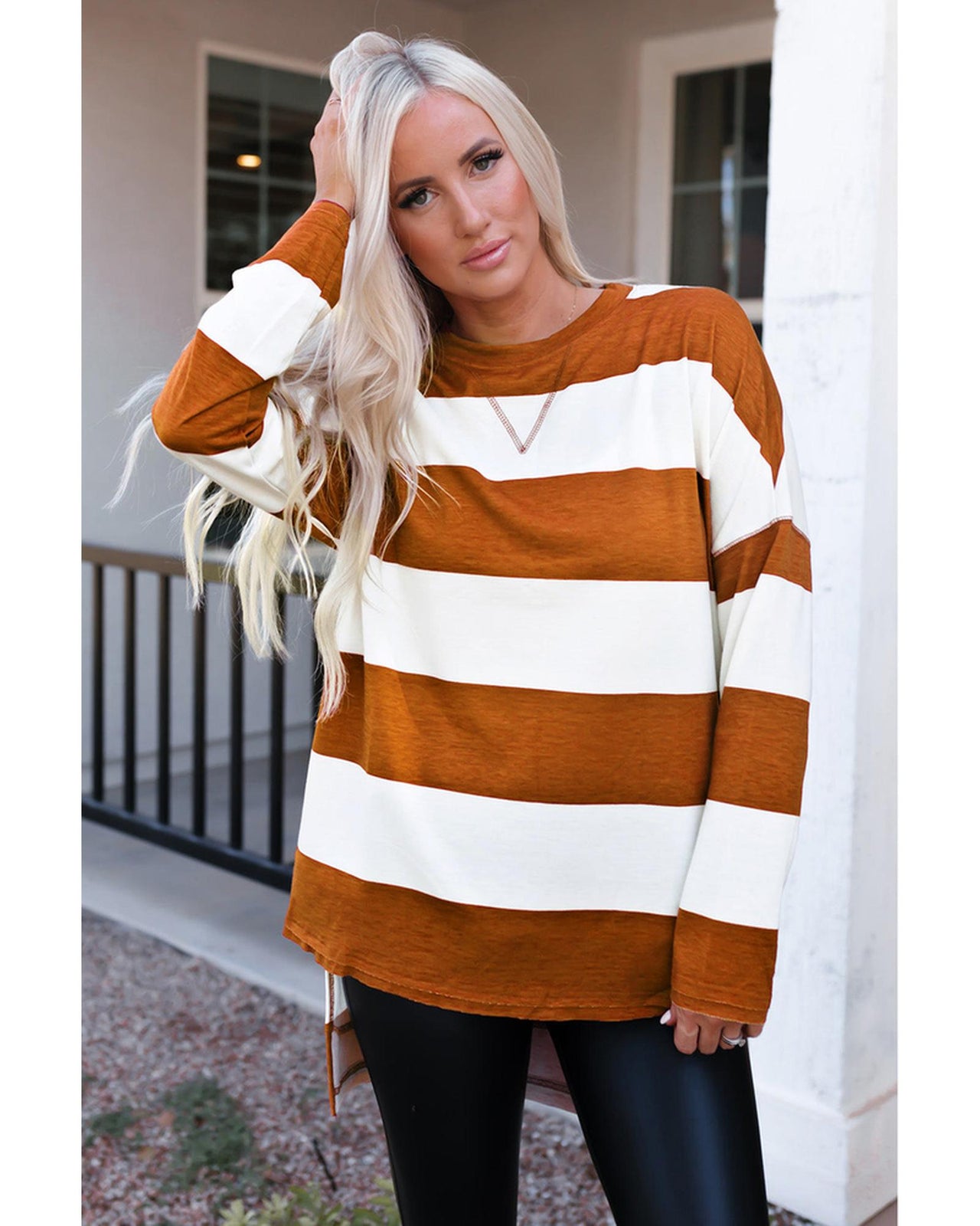 Azura Exchange Drop Shoulder Striped Sweatshirt - 2XL