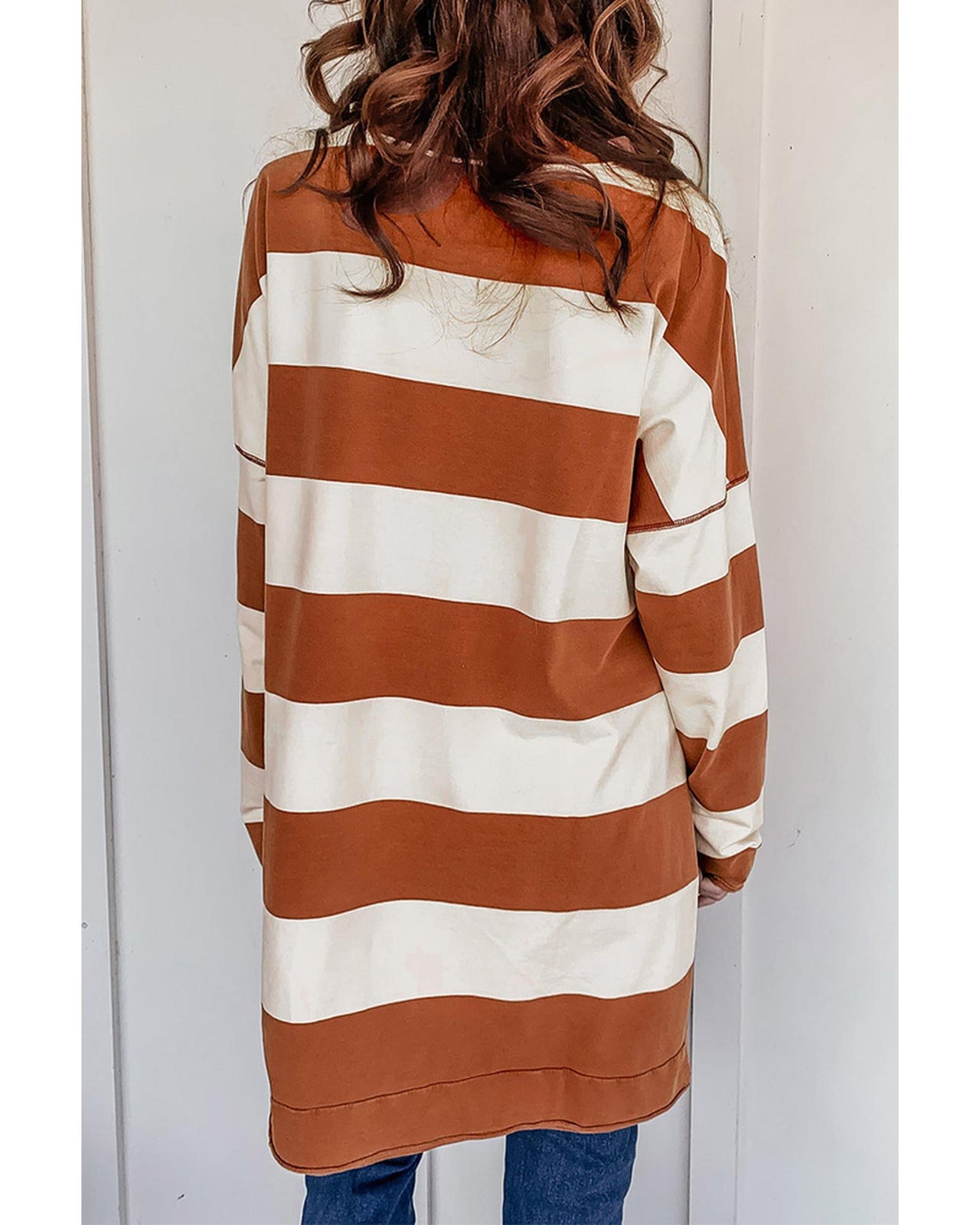 Azura Exchange Drop Shoulder Striped Sweatshirt - 2XL