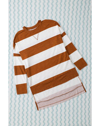 Thumbnail for Azura Exchange Drop Shoulder Striped Sweatshirt - 2XL