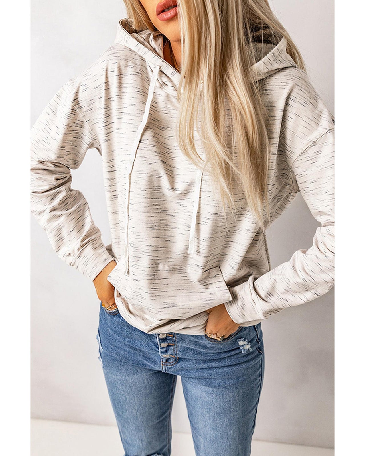 Azura Exchange Marbled Drawstring Cropped Hoodie - S