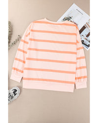 Thumbnail for Azura Exchange Drop Shoulder Pullover Sweatshirt with Striped Pattern - M