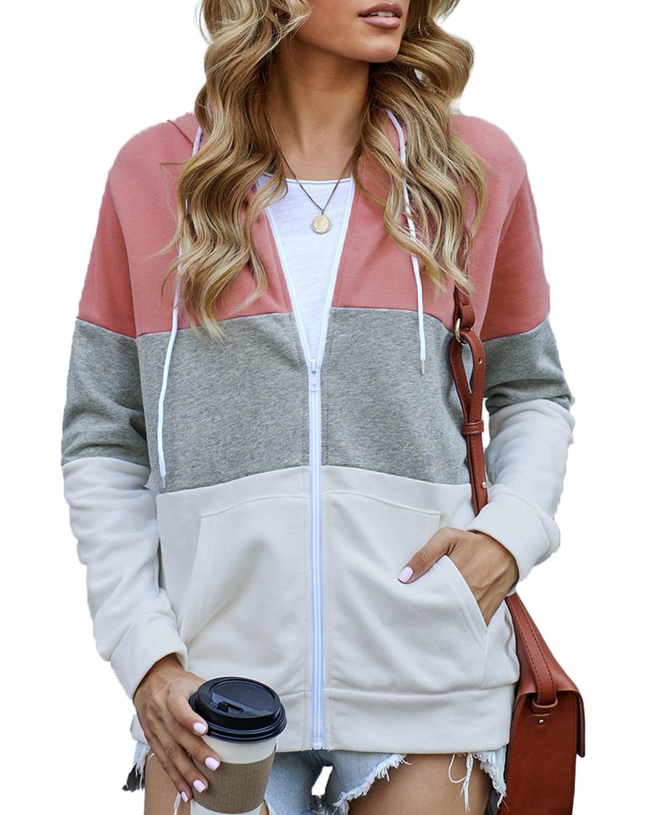 Azura Exchange Color Block Drawstring Hoodie - 2XL