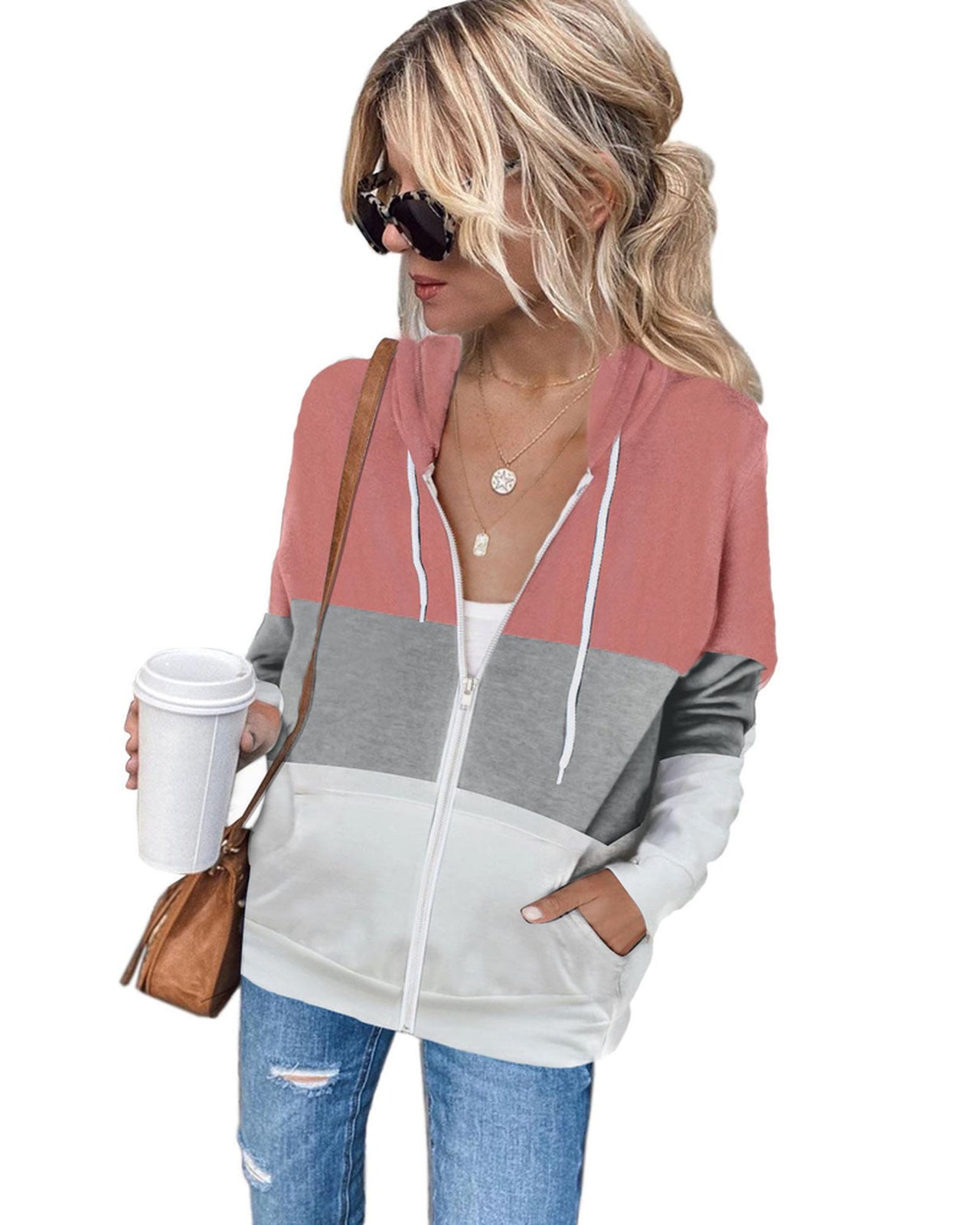 Azura Exchange Color Block Drawstring Hoodie - 2XL